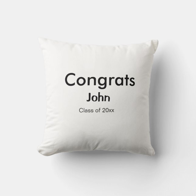 grad boy add name congrats date year text cushion (Front)