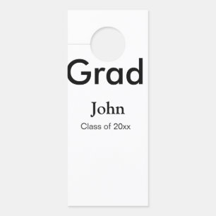 grad boy add name congrats date year text door hanger