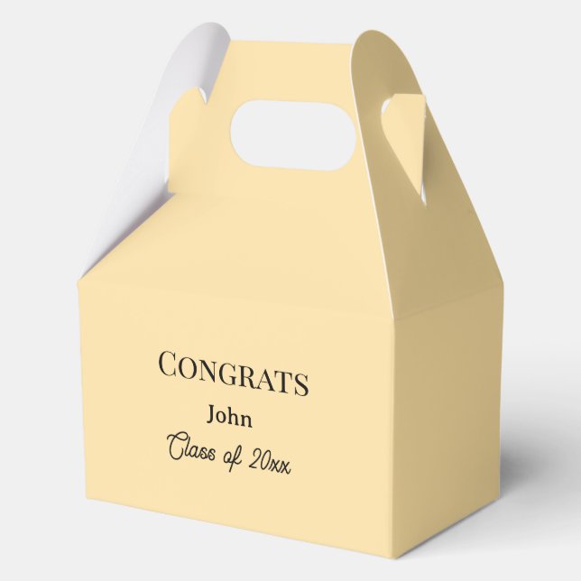 grad boy add name congrats date year text favour box (Front)