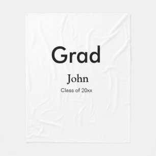 grad boy add name congrats date year text fleece blanket