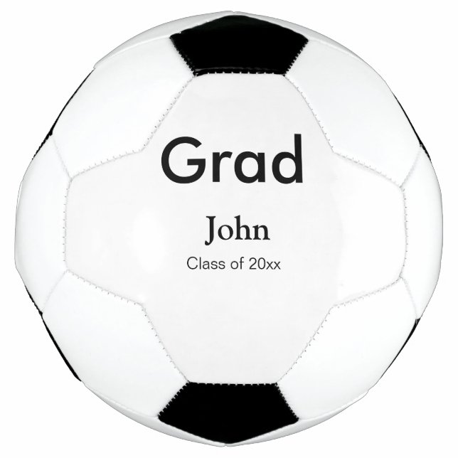 grad boy add name congrats date year text football (Front)