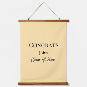grad boy add name congrats date year text hanging tapestry