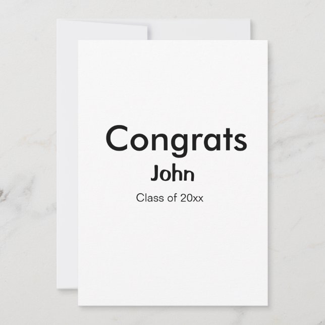 grad boy add name congrats date year text holiday card (Front)