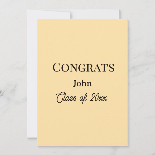 grad boy add name congrats date year text invitation (Front)