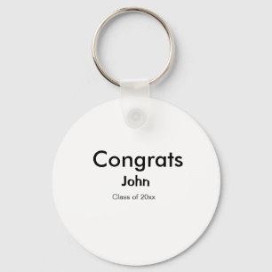 grad boy add name congrats date year text key ring