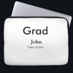 grad boy add name congrats date year text laptop sleeve<br><div class="desc">design</div>