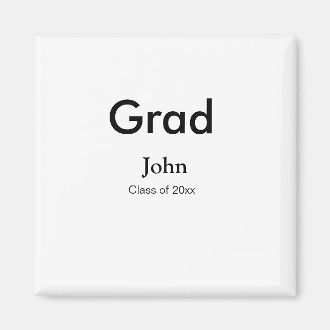 grad boy add name congrats date year text magnet (Front)