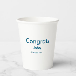 grad boy add name congrats date year text paper cups