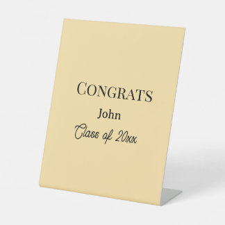 grad boy add name congrats date year text pedestal sign