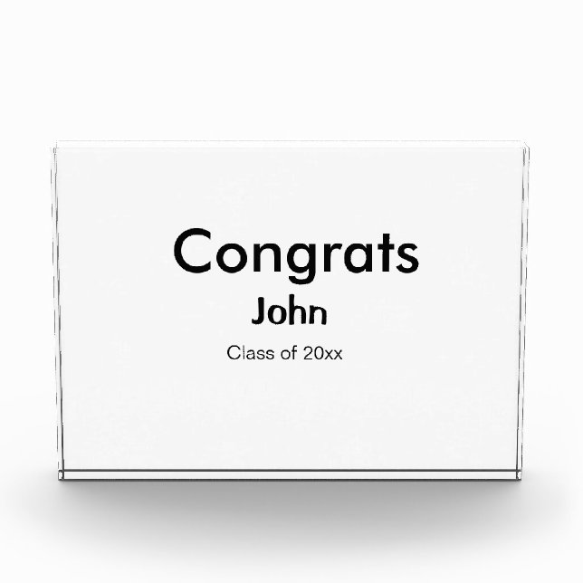 grad boy add name congrats date year text photo block (Front)