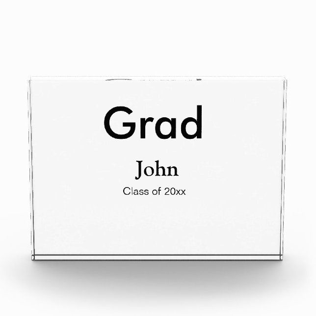 grad boy add name congrats date year text photo block (Front)
