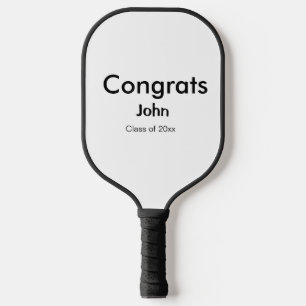 grad boy add name congrats date year text pickleball paddle