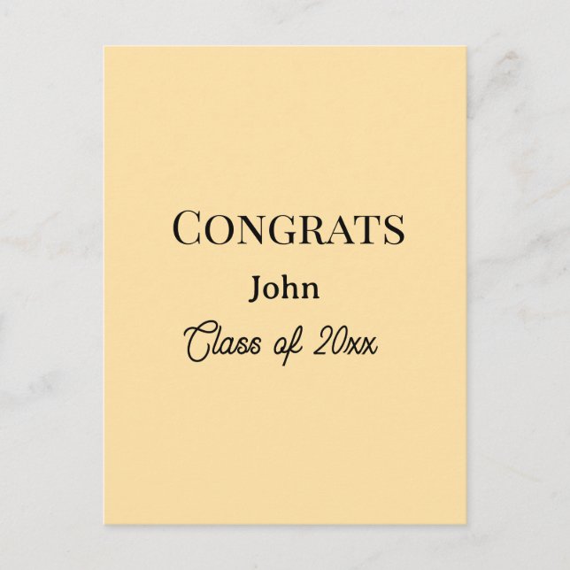 grad boy add name congrats date year text postcard (Front)