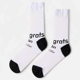 grad boy add name congrats date year text socks
