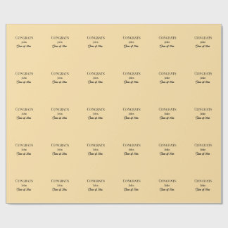 grad boy add name congrats date year text wrapping paper