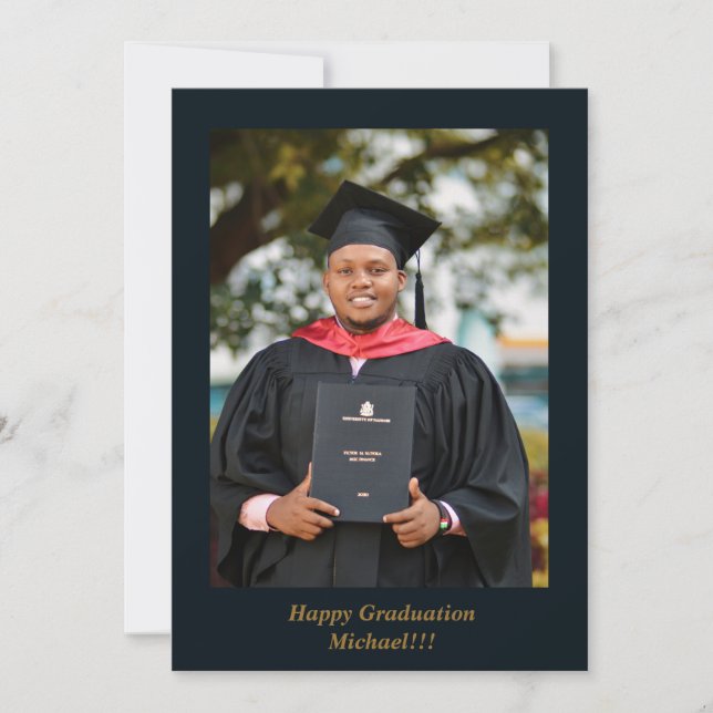 Grad Cap And Books Graduation Announcement (Front)