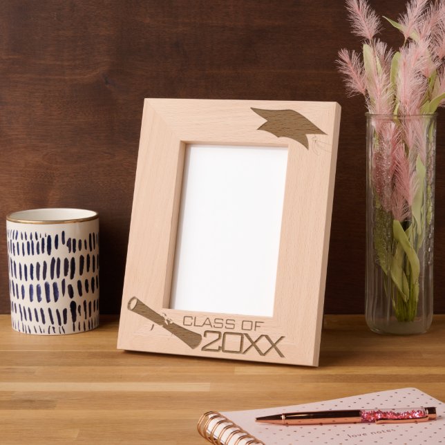 Grad Cap and Diploma Etched Frames (Left)