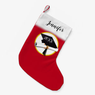 Grad Cap and Diploma Graduation Small Christmas Stocking