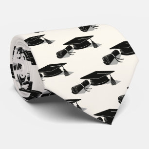 Grad Cap and Diploma Graduation Tie