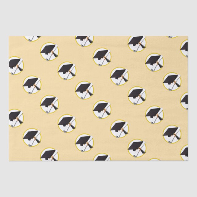 Grad Cap and  Diploma Graduation Tissue Paper (Front)