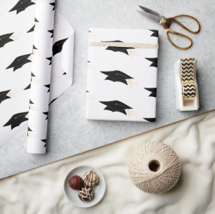 Grad Cap and Tassel Graduation Wrapping Paper