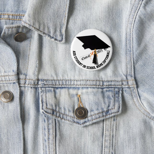 Grad Cap Diploma Class of 2025 Graduation 6 Cm Round Badge (In Situ)