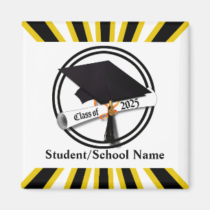 Grad Cap Diploma Class of 2025 Graduation Magnet