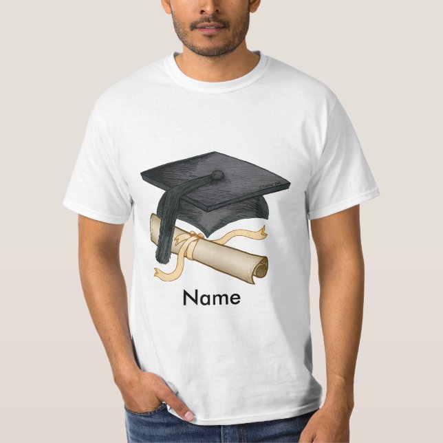 Grad Cap Diploma custom  T-Shirt (Front)