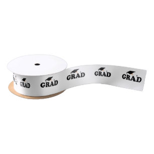 Grad Cap GRAD Graduation  Satin Ribbon