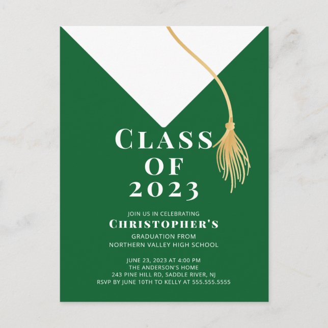 Grad Cap Graduation Party Invitation (Front)