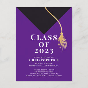 Grad Cap Graduation Party Invitation