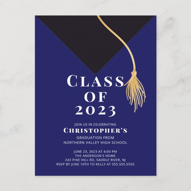 Grad Cap Graduation Party Invitation (Front)