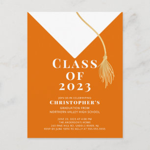 Grad Cap Graduation Party Invitation Postcard