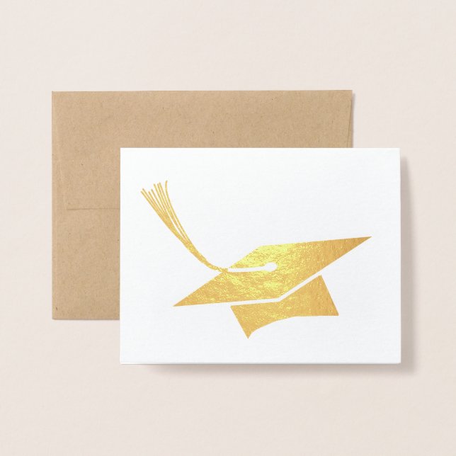 Grad Cap Graduation themed Foil Card (Front With Envelope)