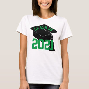 Grad Cap Green Class of 2021 T-Shirt