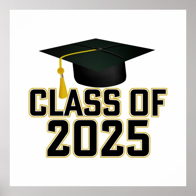 Grad Cap Letterman Class of 2025 Poster (Front)