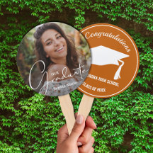Grad Cap Modern Graduate Photo Burnt Orange