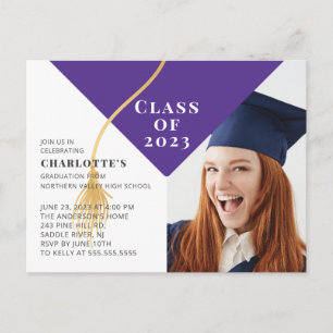 Grad Cap Photo Graduation Invitation Postcard