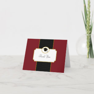 Grad Cap Thank You Card: Red Card