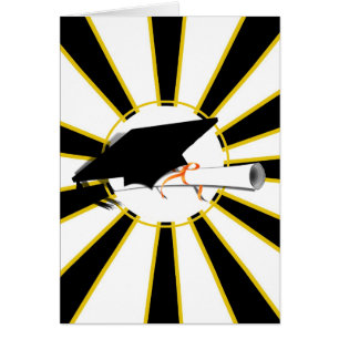 Grad Cap Tilt w/ School Colours Black and Gold