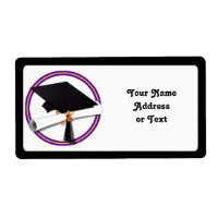 Grad Cap w/Diploma - School Colours Purple & Gold