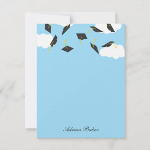 Grad Caps Graduation Thank You Card