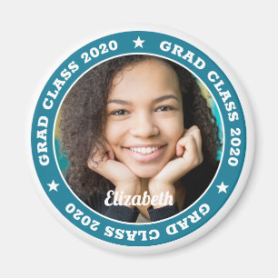 Grad Class 20XX Graduation Modern Custom Photo Magnet