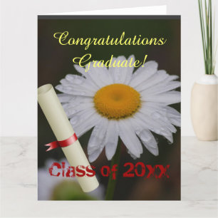 Grad Class Fancy Personalise Name Floral Daisy Card