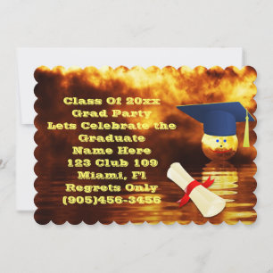 Grad Class Fancy Personalise Name Personalise Fire Invitation