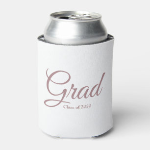Grad class of 2024 rose gold white custom script can cooler