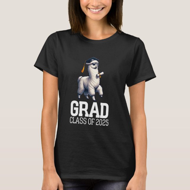 Grad Class Of 2025 Llama Funny Alpaca Graduation G T-Shirt (Front)