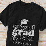 Grad Class of 20XX Black & White Modern Graduation T-Shirt<br><div class="desc">This simple and modern design is composed of serif typography.</div>