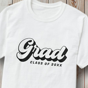 Grad Class Of 20XX Retro Vintage Simple Script T-Shirt