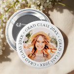 Grad Class of 20XX Simple Modern Custom Photo 6 Cm Round Badge<br><div class="desc">This simple and modern design is composed of serif typography and add a custom photo.</div>
